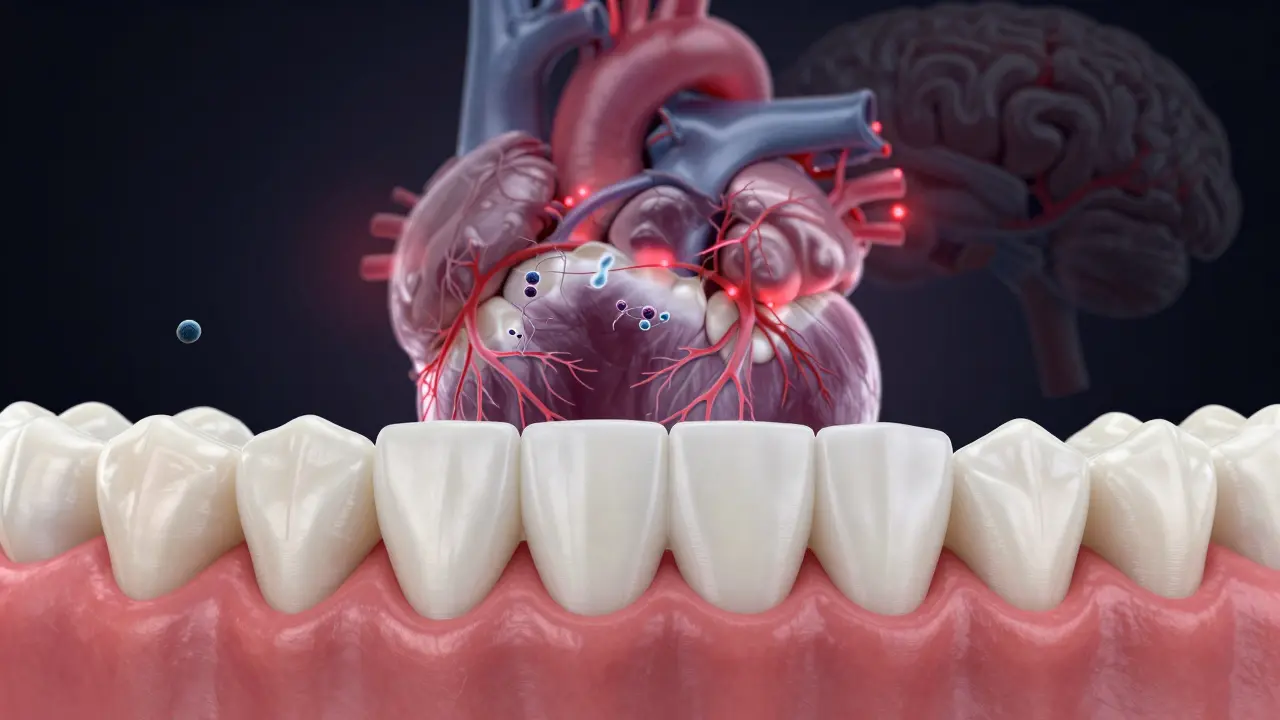 Kapky bakterií z inflamovaných dásní putují do krevního oběhu a ovlivňují srdce.