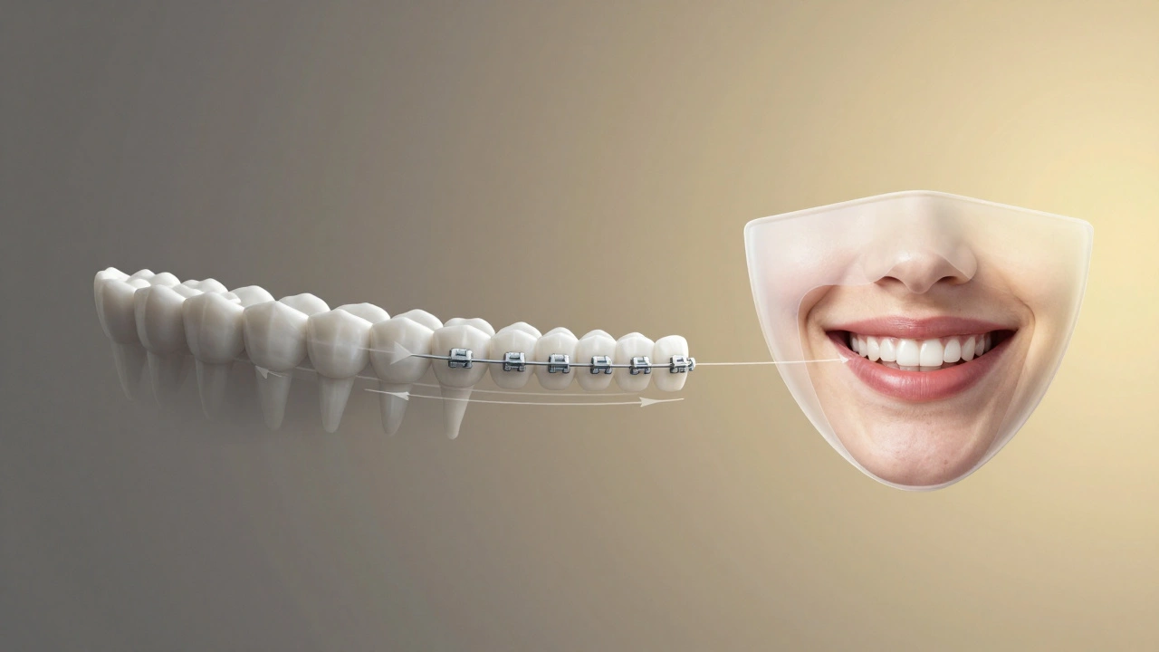 Transformace úsměvu od zkřivených zubů přes rovnátka k ideálnímu úsměvu s retencí.