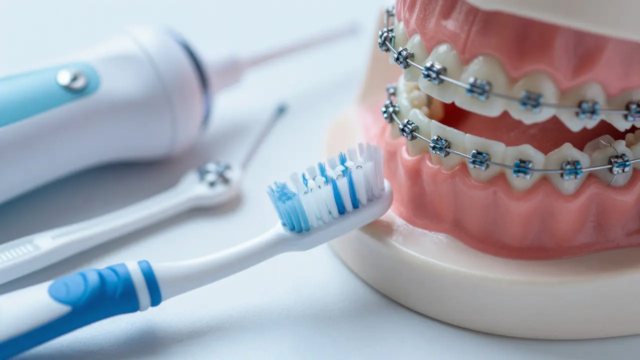 Hygiena zubů s kartáčkem pro nositele rovnátek