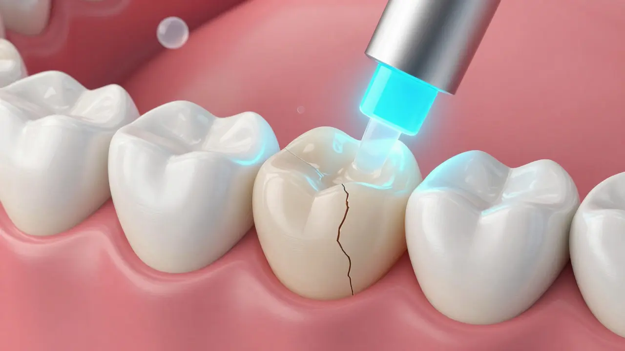 Koncept dentálního bondingového materiálu těsnícího trhlinu