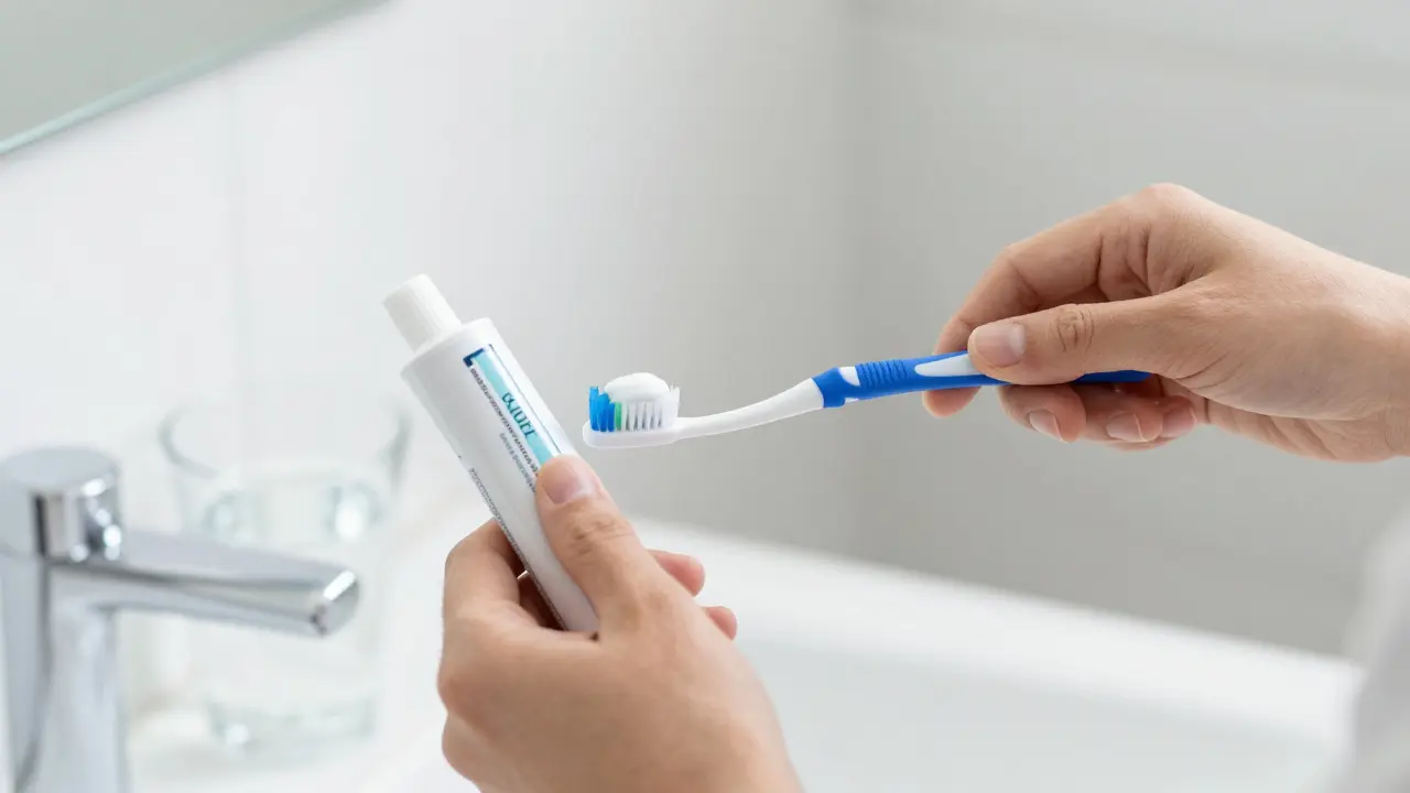 Osoba používající mezizubní kartáčky pro prevenci kazu
